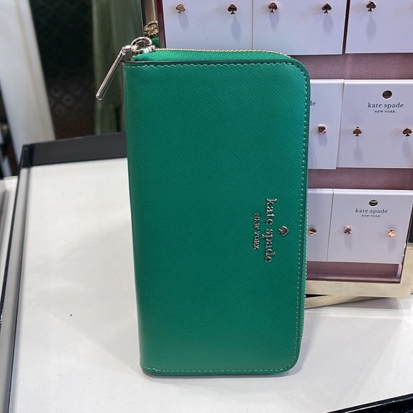 Kate Spade Staci Large Continental Wallet 
Green Bean - Picture 5 of 16